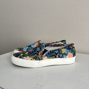 Keds x Rifle Paper Co. Womens Size 6.5 Double Decker Floral Sneakers Shoes